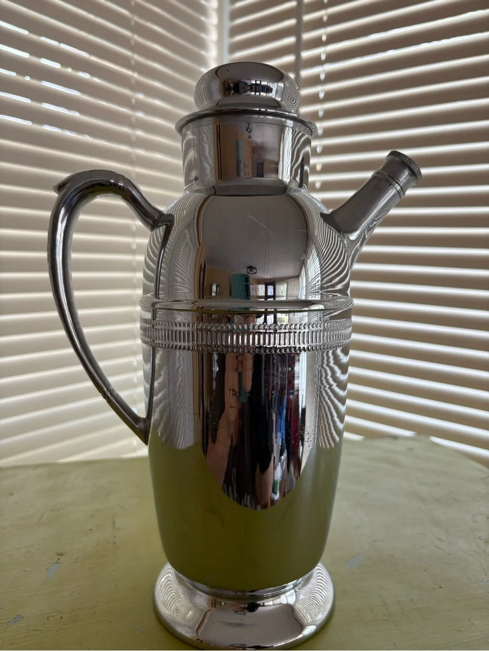 Continental Chrome Cocktail Shaker #3515 Barware Vintage Art Deco Classic